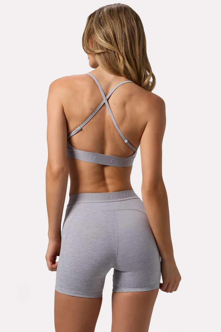 Soft Active Mini Shorts in Grey Marl - 1