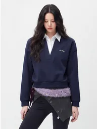 Women's Shirt Collar Sweatshirt