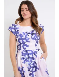 Floral Ottoman Fit & Flare Midi Dress - 3
