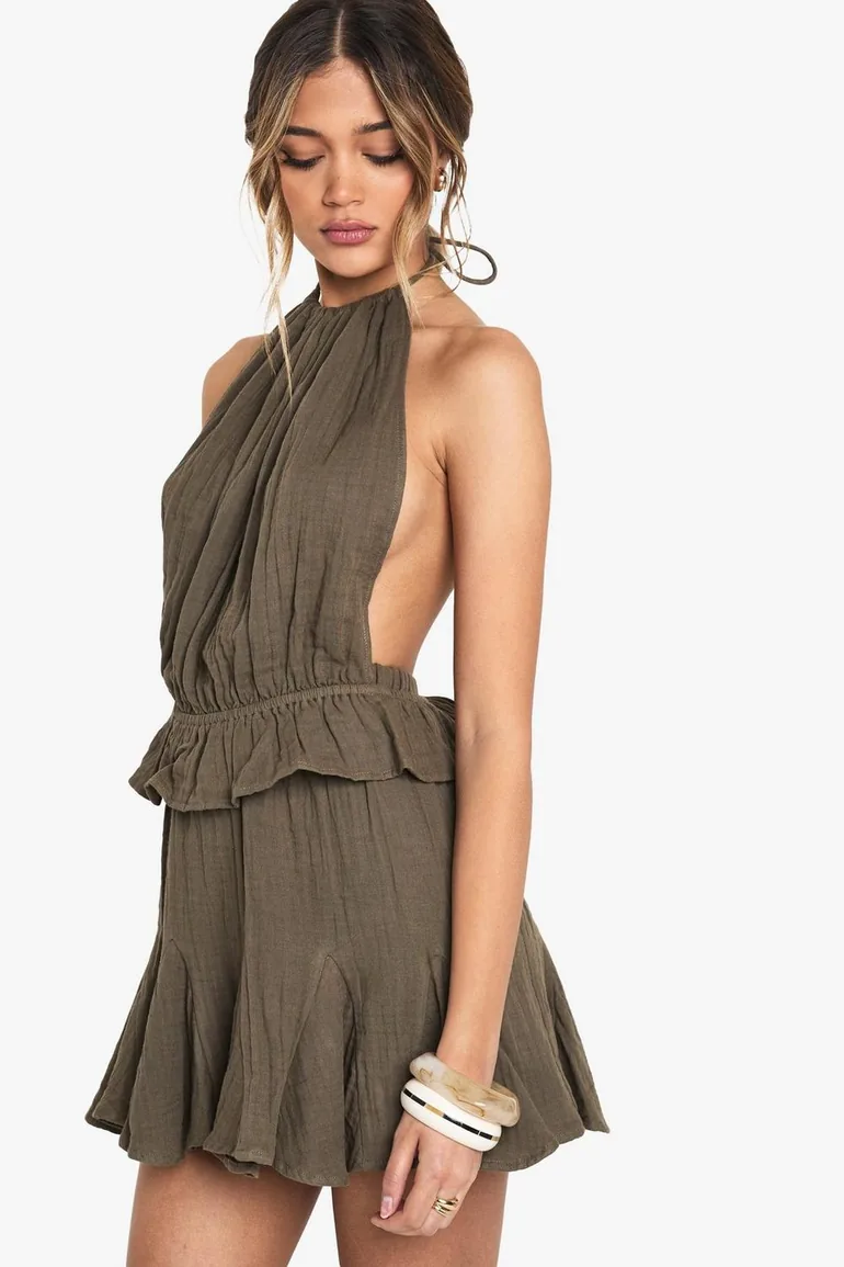 Cheesecloth Godet Hem Mini Skirt - 1
