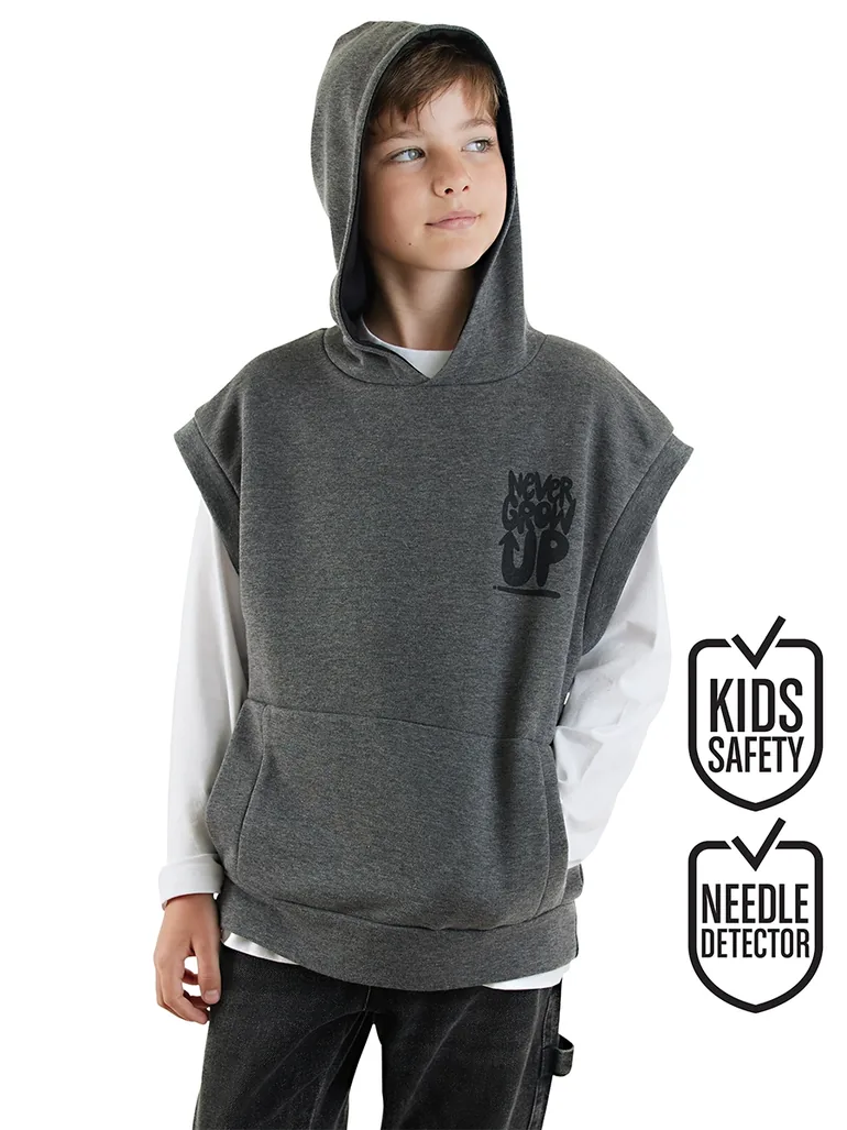 Boy's Hooded Sleeveless Sweatshirt