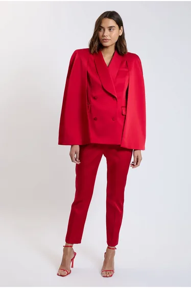 Tailored Satin Cape Jacket