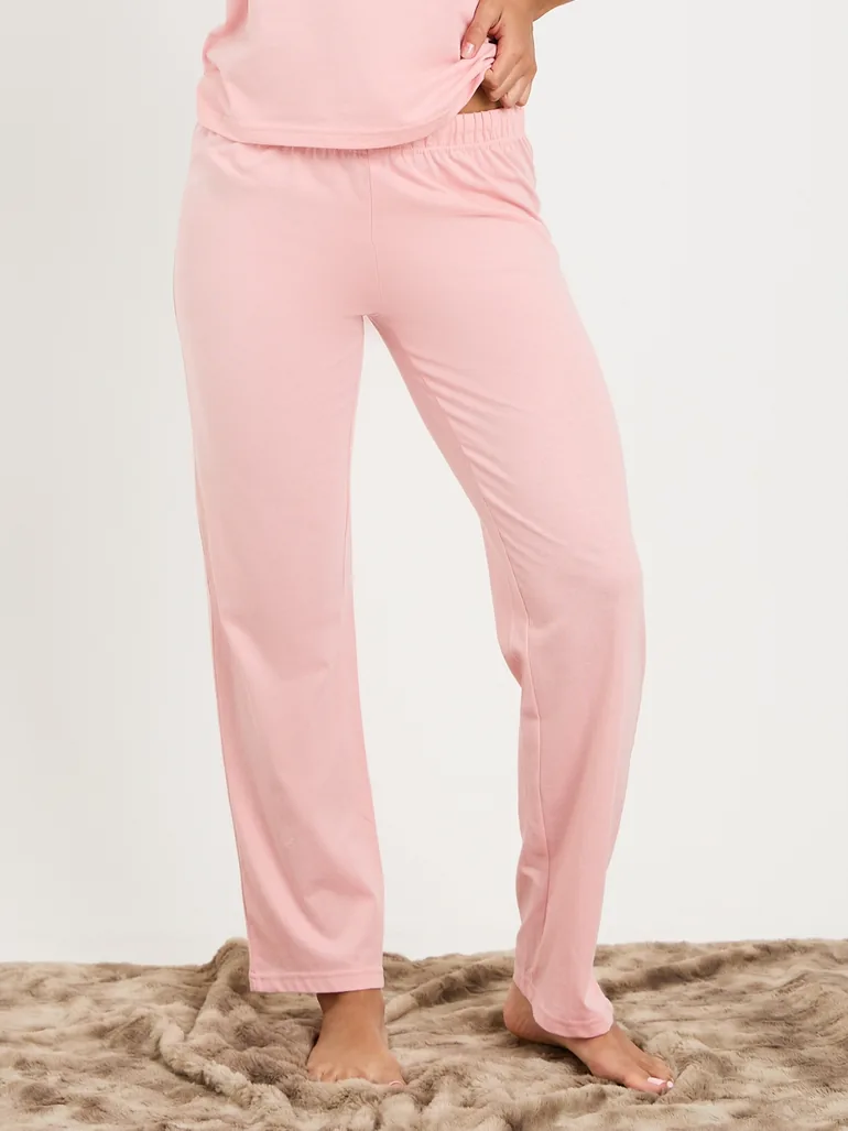 Solid Cotton T-Shirt and Pyjama Set - 4