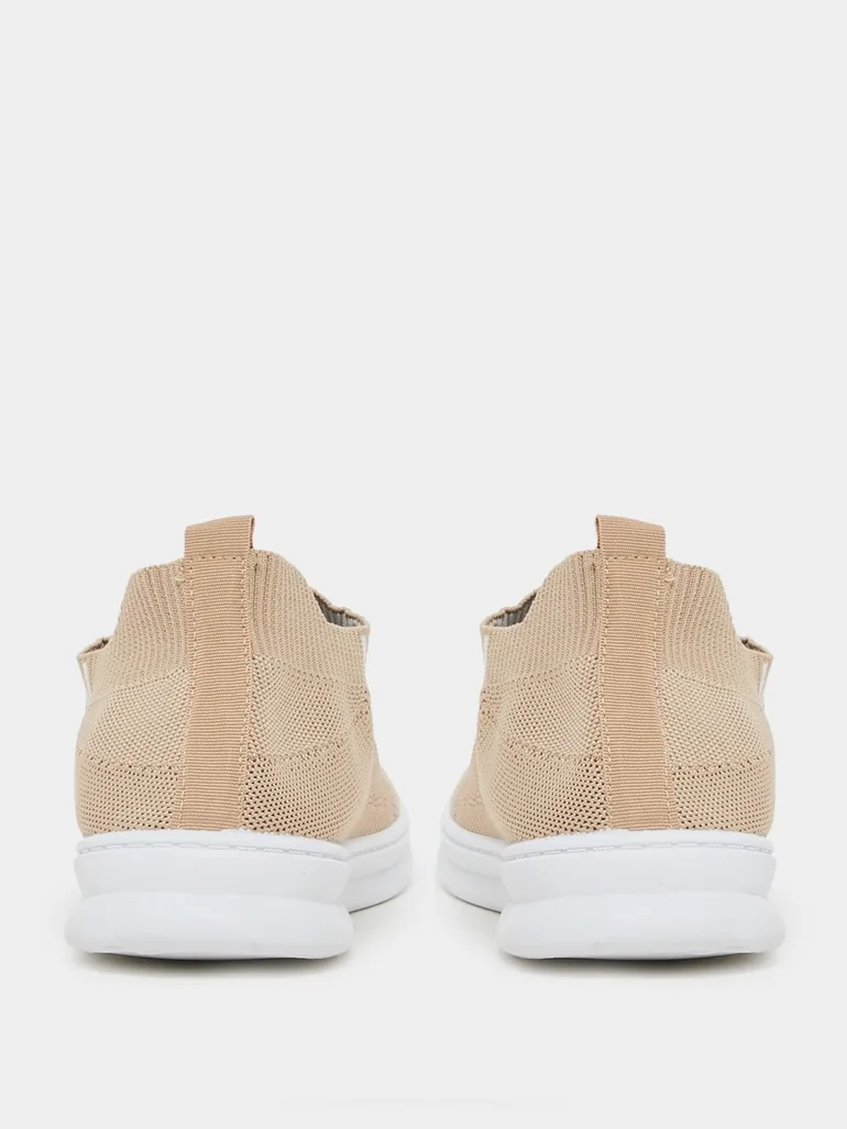 Lightweight Breathable Knit Lace-Up Sneakers - 4