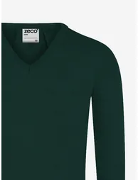 Zeco Kids School Knitted V-Neck Jumper in Green - 2
