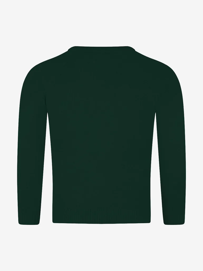 Zeco Kids School Knitted V-Neck Jumper in Green - 1