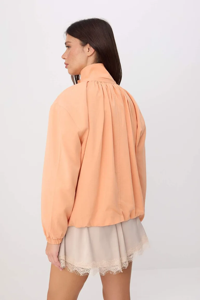Orange Regular Bomber Coat - 7