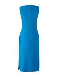 Blue Accessory Detailed Midi Woven Dress - 6