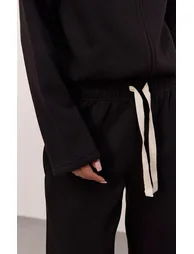 Black Contrast Drawcord Joggers - 3