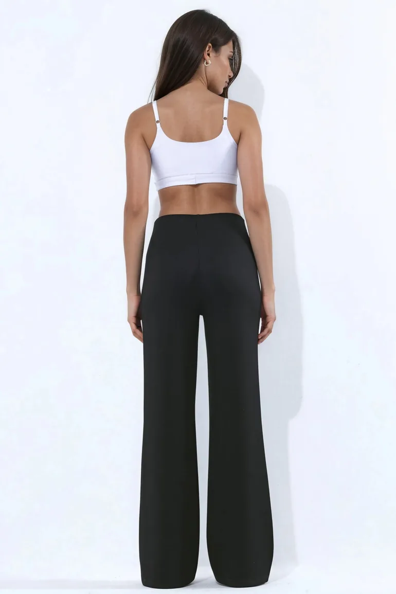 High Waist Straight Modal Touch Trousers - 3