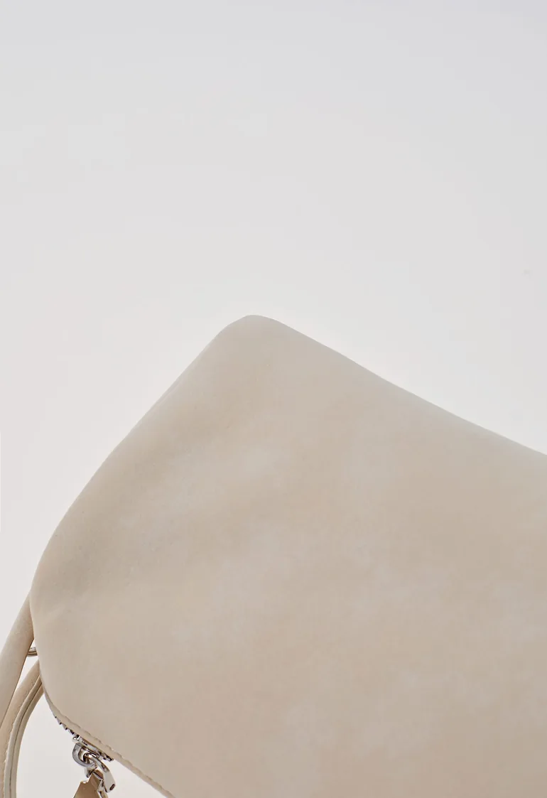 Streamlined Faux Suede Mini Box Bag in Ivory - 5