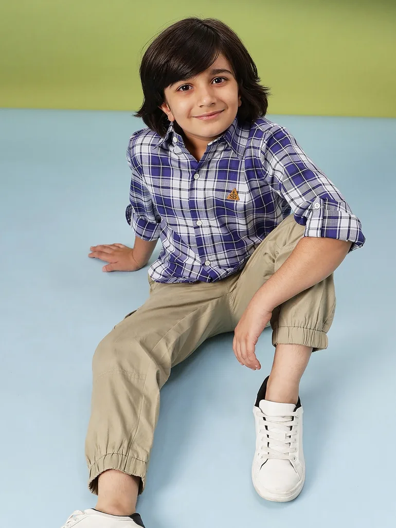Checked Roll-Up Sleeve Shirt