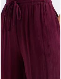 Crinkled Oversized Shirt and Wide Leg Pants Co-Ords - 5