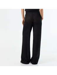 Crochet Knit Beach Trousers BLACK - 3