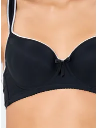 Pack of 3 - Padded Wired Contrast Tipping Balconette Bra - 2