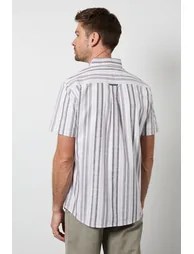 White Stripe Short Sleeve Shirt - 2