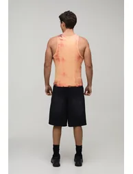 Muscle Fit Spray Wash Ribbed Vest - chocolate - 1