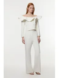 Drama Ruffle Asymmetric Tailored Jacket - 2