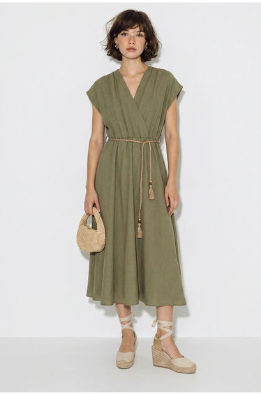 LUCCI Belted Wrap Midi Dress product thumbnail 2