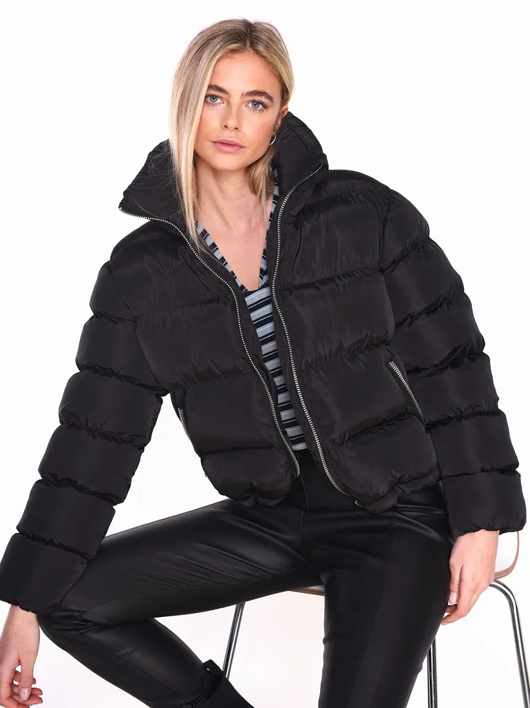 Glamorous Black Padded Puffer Long Sleeve Jacket - 2