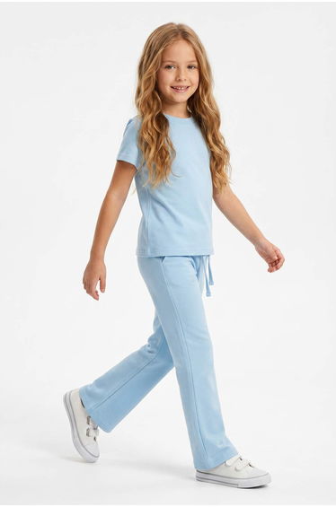 Light Blue Plain Knitted Bottom - Top Set product thumbnail 4