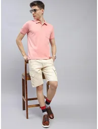 Solid Short Sleeve Regular Fit Polo T-Shirt with Pocket - 4
