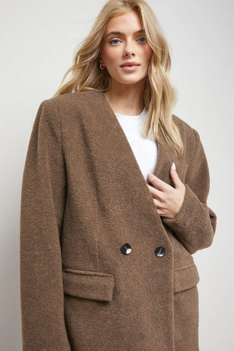 Collarless  Coat - 1