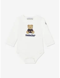 Moncler Enfant Baby Teddy Bear Bodysuit Set in White - 2