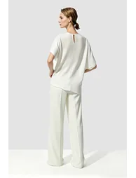 Asymmetric Sleeve Chiffon Top - 4