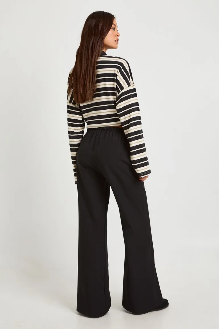 Tall Woven Elasticated Waist Trousers - black - 1