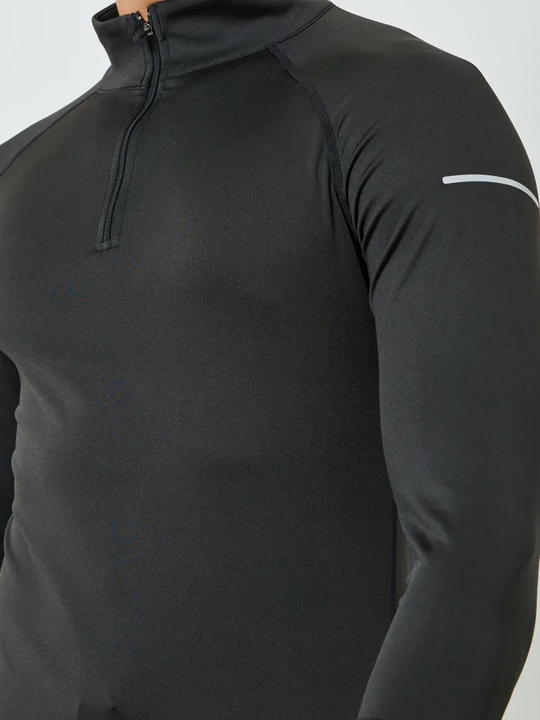Men Black Long Sleeve Training Top - 2