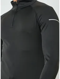 Men Black Long Sleeve Training Top - 2