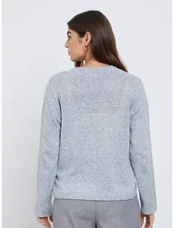 Grey Button Detail Regular Fit Sweater - 4