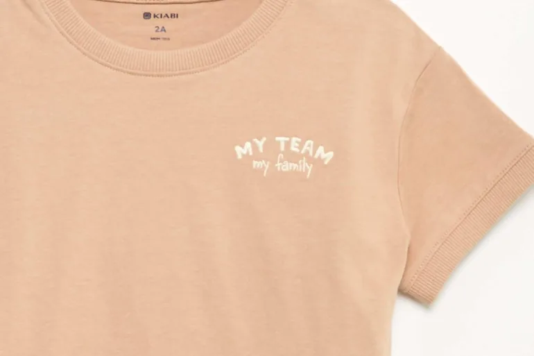 Short-sleeved fun print t-shirt BEIGE - 1