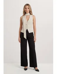 Scarf Detail Tailored Top