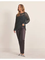 Simply Be Hole Knit Metallic Jumper