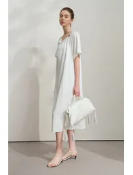 Draped Neck Raglan Dress