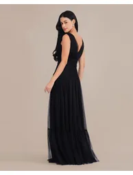 Elsie Tulle Maxi Dress in Black - 1