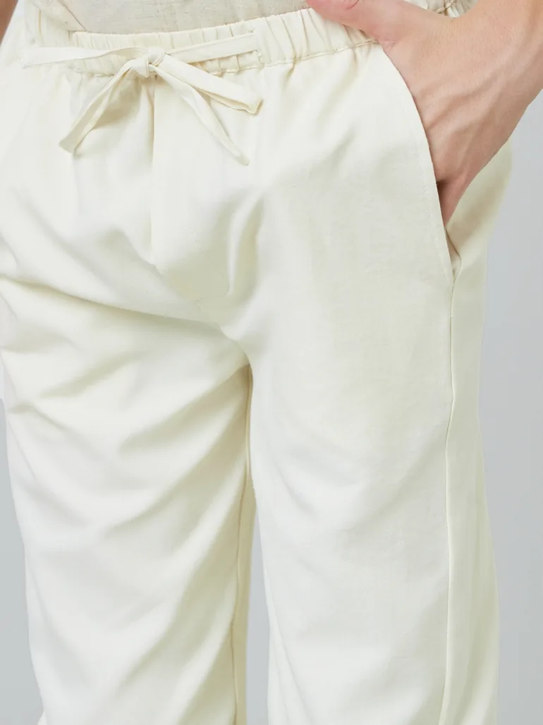 Kids Off-White Regular Pants with Drawstring - 2