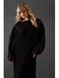 Plisse Batwing Midi Dress - 3