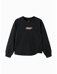 Girls' Overlap Hem Sweatshirt With Print