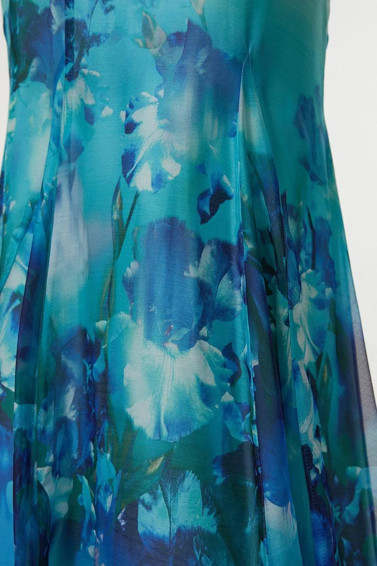 Ombre Floral Woven Crinkle Maxi Skirt - 2