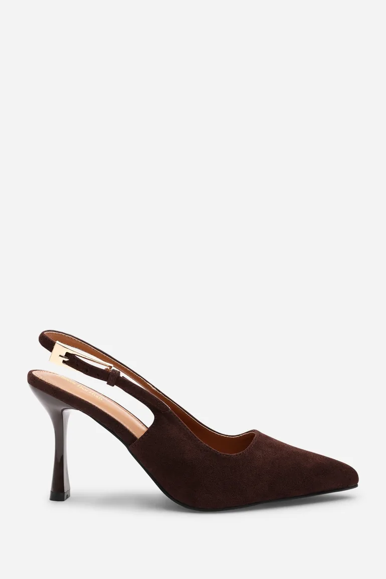 Rexina Pointed Toe Stiletto Heels with Adjustable Slingback Strap - 1