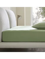Sabbal Washed Percale Fitted Sheet with 30cm Flap - 2