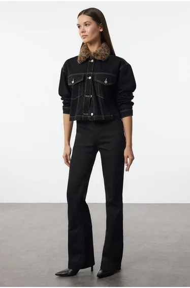 Black High Waist Flare Jeans