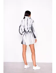 Grey Tie Dye Elasticated Waist Shorts - 1