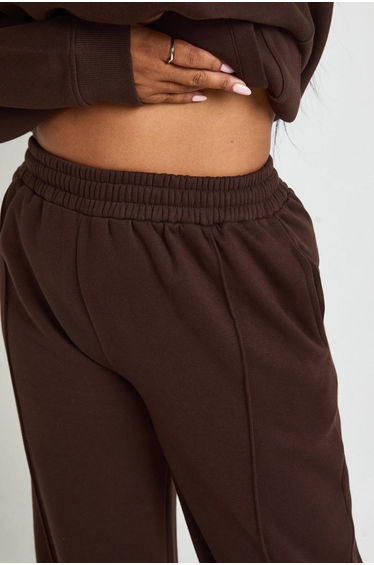 Plus Core Basic Pintuck Detail Straight Leg Jogger - chocolate product thumbnail 4