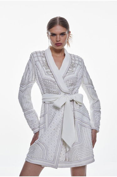 Embellished Revival Woven Mini Dress
