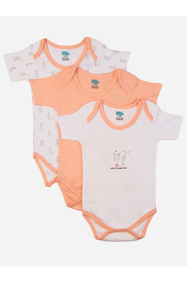 Pack of 3 - Round Neck Printed Romper