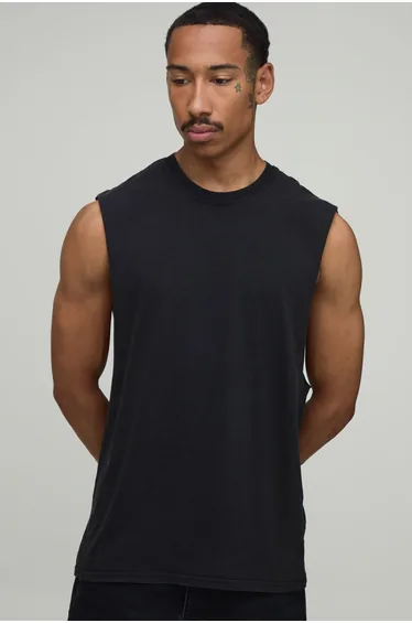 Acid Black Regular Worldwide Print Tank - washed black